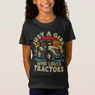 Cool Tractor Lover Just A Girl Who Loves Tractors T-Shirt