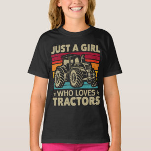 Cool Tractor Lover Just A Girl Who Loves Tractors  T-Shirt