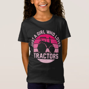 Cool Tractor Lover Just A Girl Who Loves Tractors  T-Shirt