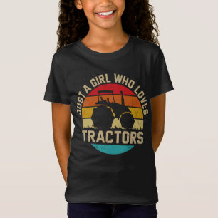 Cool Tractor Lover Just A Girl Who Loves Tractors  T-Shirt