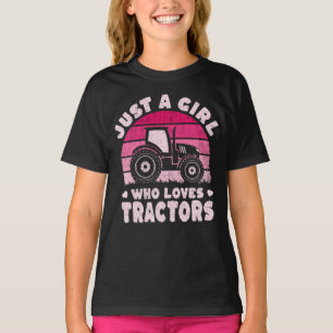 Cool Tractor Lover Just A Girl Who Loves Tractors  T-Shirt