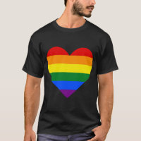 cool traditional rainbow colours heart T-Shirt