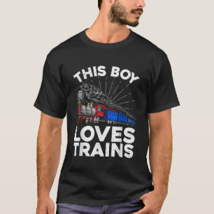 Cool Train Art For Boys Kids Toddlers Train Lovers T-Shirt