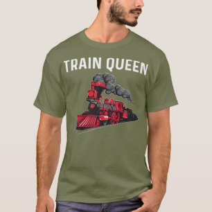 Cool Train Gift For Women Mum Railroad Public T-Shirt