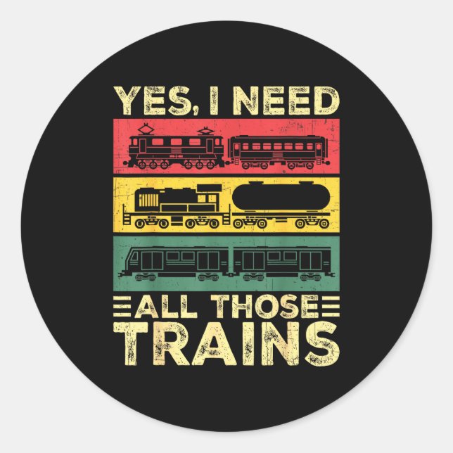 Cool Train Model Funny Train Railroad  Classic Round Sticker (Front)