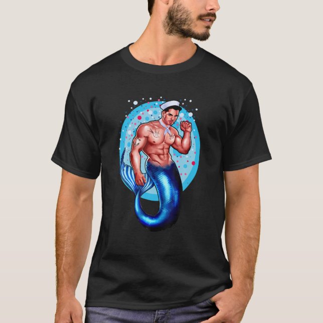 Cool Transgender LGBTQ Trans Pride Male Mermaid Me T-Shirt (Front)