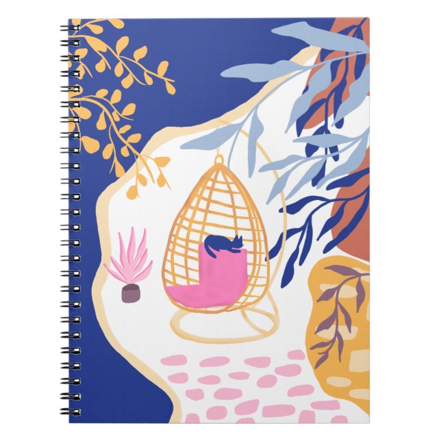 Cool travel Greece beach folk illustration Notebook (Front)