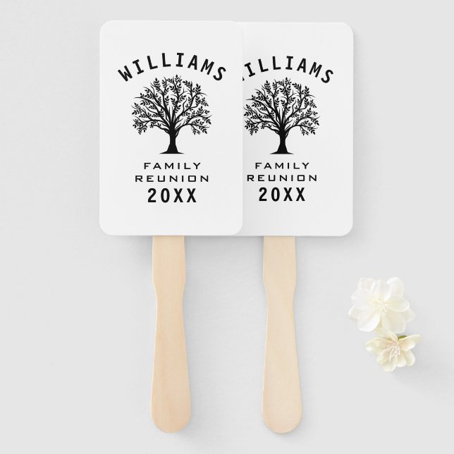 Cool Tree Family Reunion Summer Vacation Road Trip Hand Fan (Front and Back)