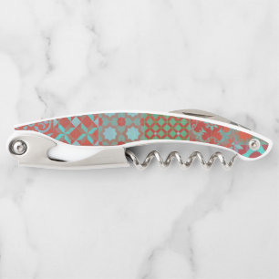 Cool, trendy Aegean tiles in red and blue Corkscrew