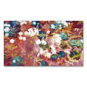 Cool, trendy art of romantic flower pattern Magnetic business card