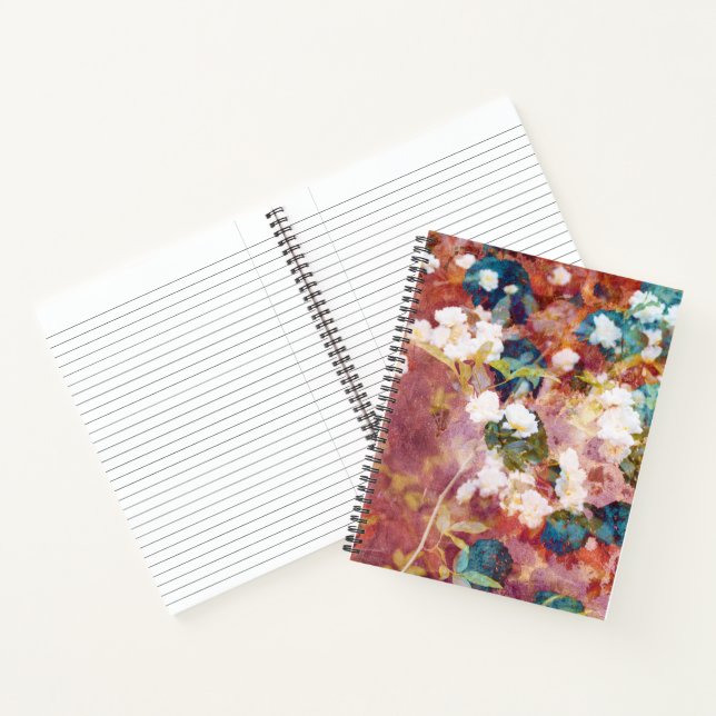 Cool, trendy art of romantic flower pattern notebook (Inside)