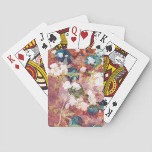 Cool, trendy art of romantic flower pattern playing cards
