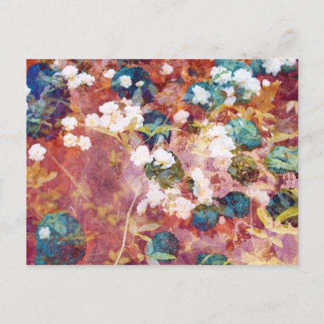 Cool, trendy art of romantic flower pattern postcard (Front)