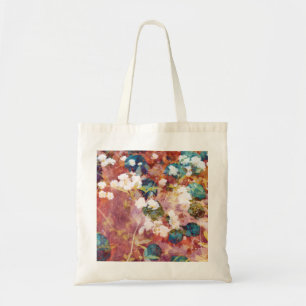 Cool, trendy art of romantic flower pattern tote bag