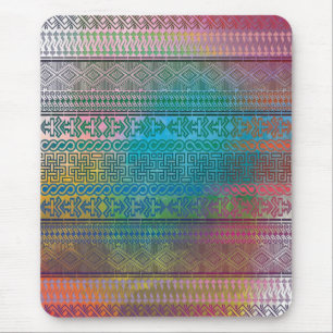 Cool trendy Aztec geometric pattern colourful Mouse Mat