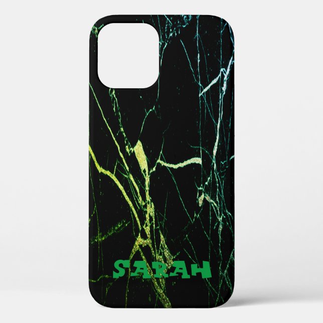 Cool Trendy Black Marble Case-Mate iPhone Case (Back)