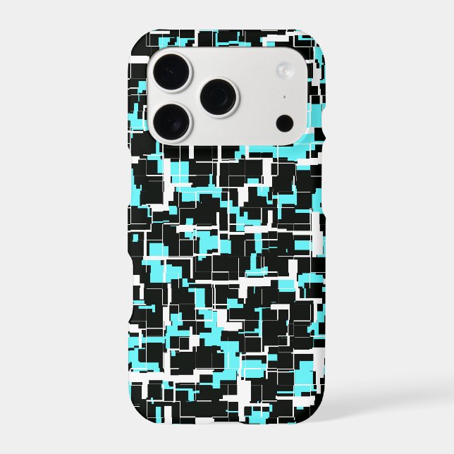 Cool Trendy Black White Blue Pattern (Back)