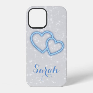 Cool Trendy Blue Heart Case-Mate iPhone Case