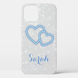 Cool Trendy Blue Heart Case-Mate iPhone Case