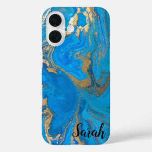 Cool Trendy Blue Marble  Case-Mate iPhone Case