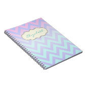 Cool Trendy Chevron Zigzag Ombre  Glitter Notebook (Right Side)