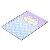 Cool Trendy Chevron Zigzag Ombre  Glitter Notebook (Left Side)