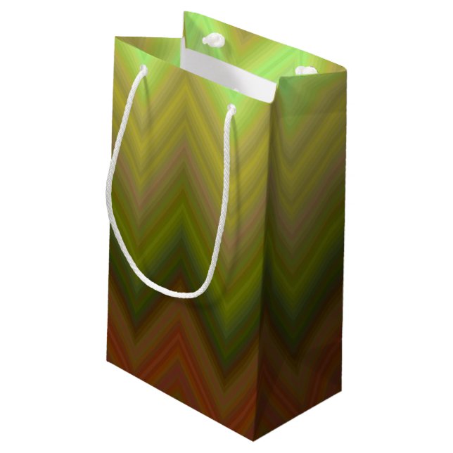 Cool Trendy Chevron Zigzag Ombre Small Gift Bag (Back Angled)