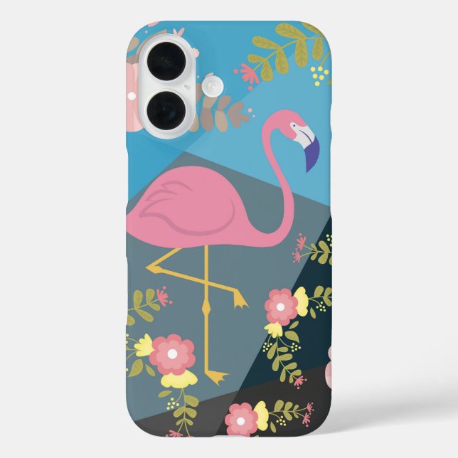 Cool Trendy Chic Cute Pink Girly Floral Flamingo Case-Mate iPhone Case (Back)
