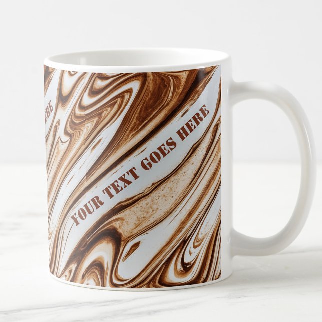 Cool, trendy coffee marble swirl personal text mug (Creator Uploaded)