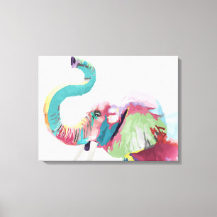 Cool Trendy Colourful Elephant  Canvas Print