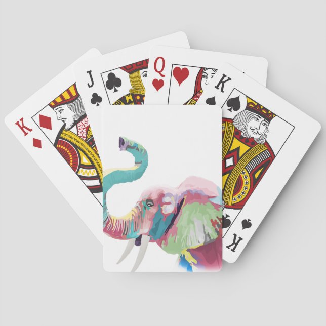 Cool Trendy Colourful Elephant  Playing Cards (Back)