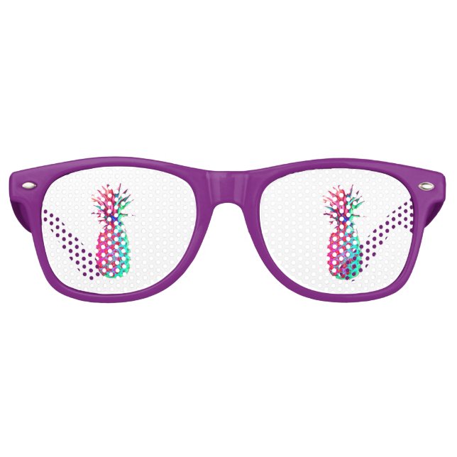 Cool Trendy Colourful Pineapple Retro Sunglasses (Front)