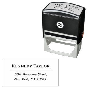 Cool Trendy Custom Name Script Text Return Address Self-inking Stamp
