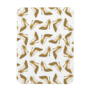 Cool trendy faux gold glitter high heel shoes magnet