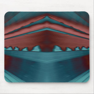Cool, trendy futuristic artwork in red and blue mouse mat