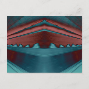 Cool, trendy futuristic artwork in red and blue postcard