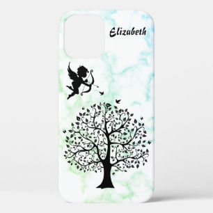 Cool Trendy Green Marble, Tree Case-Mate iPhone Ca 12 Case