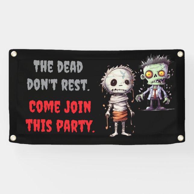 Cool Trendy Halloween Party Banner (Horizontal)