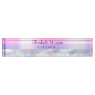 Cool Trendy Holographic Violet Nameplate