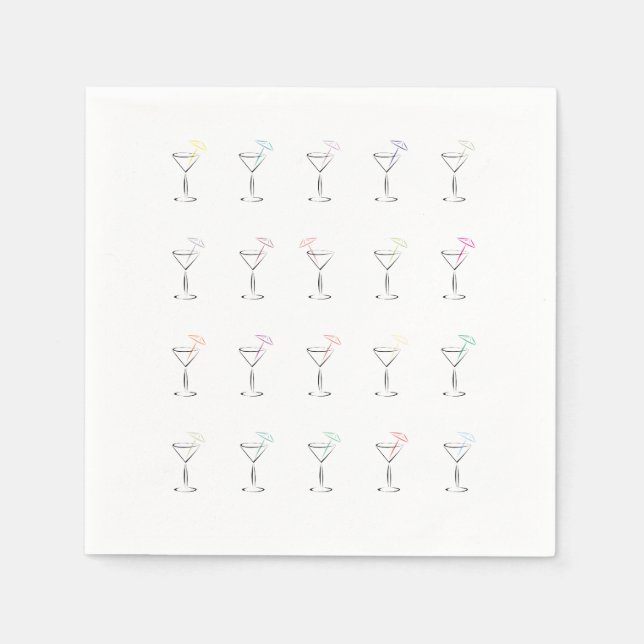Cool Trendy Martini Glasses Napkin (Front)