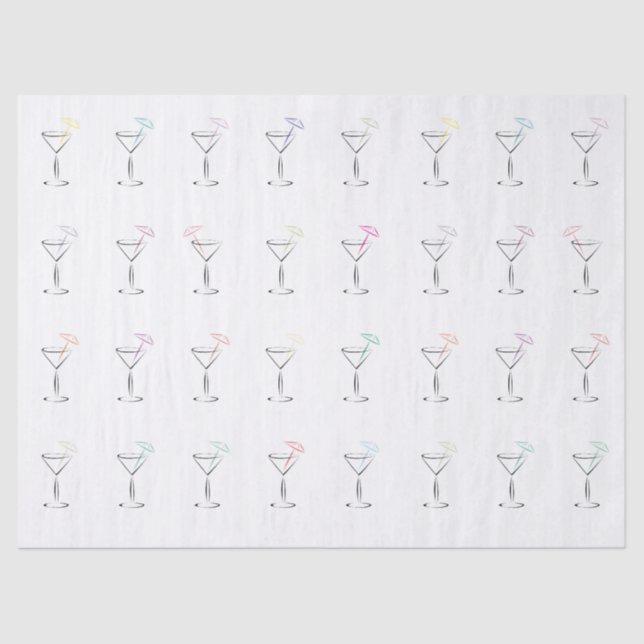 Cool Trendy Martini Glasses Tissue Paper (Front)