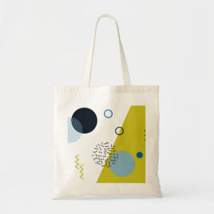 Cool, trendy, modern, Memphis green blue geometric Tote Bag