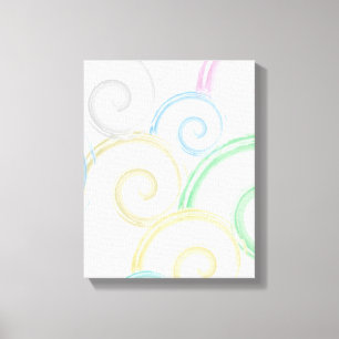 Cool, trendy, modern wave water colour brushes canvas print