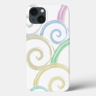 Cool, trendy, modern wave water colour brushes iPhone 13 case
