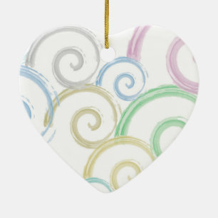 Cool, trendy, modern wave water colour brushes ceramic tree decoration