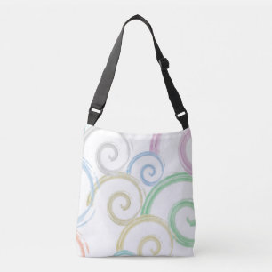 Cool, trendy, modern wave water colour brushes crossbody bag