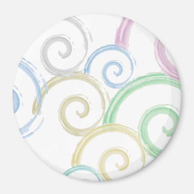 Cool, trendy, modern wave water colour brushes magnet (Front)