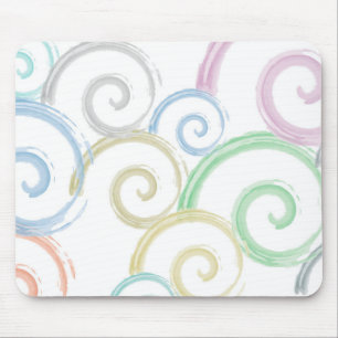 Cool, trendy, modern wave water colour brushes mouse mat