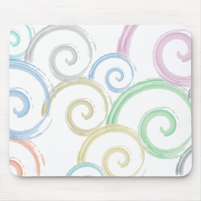 Cool, trendy, modern wave water colour brushes mouse mat (Front)