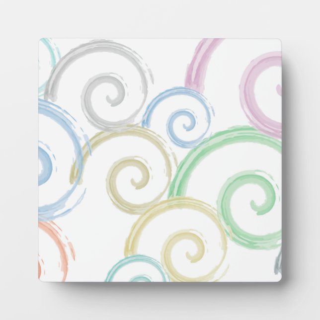 Cool, trendy, modern wave water colour brushes plaque (Front)